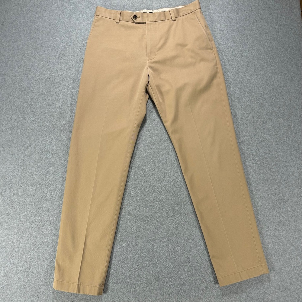 Brooks Brothers Chino Milano Mens 33x32 Tan Cotton Preppy Business Casual